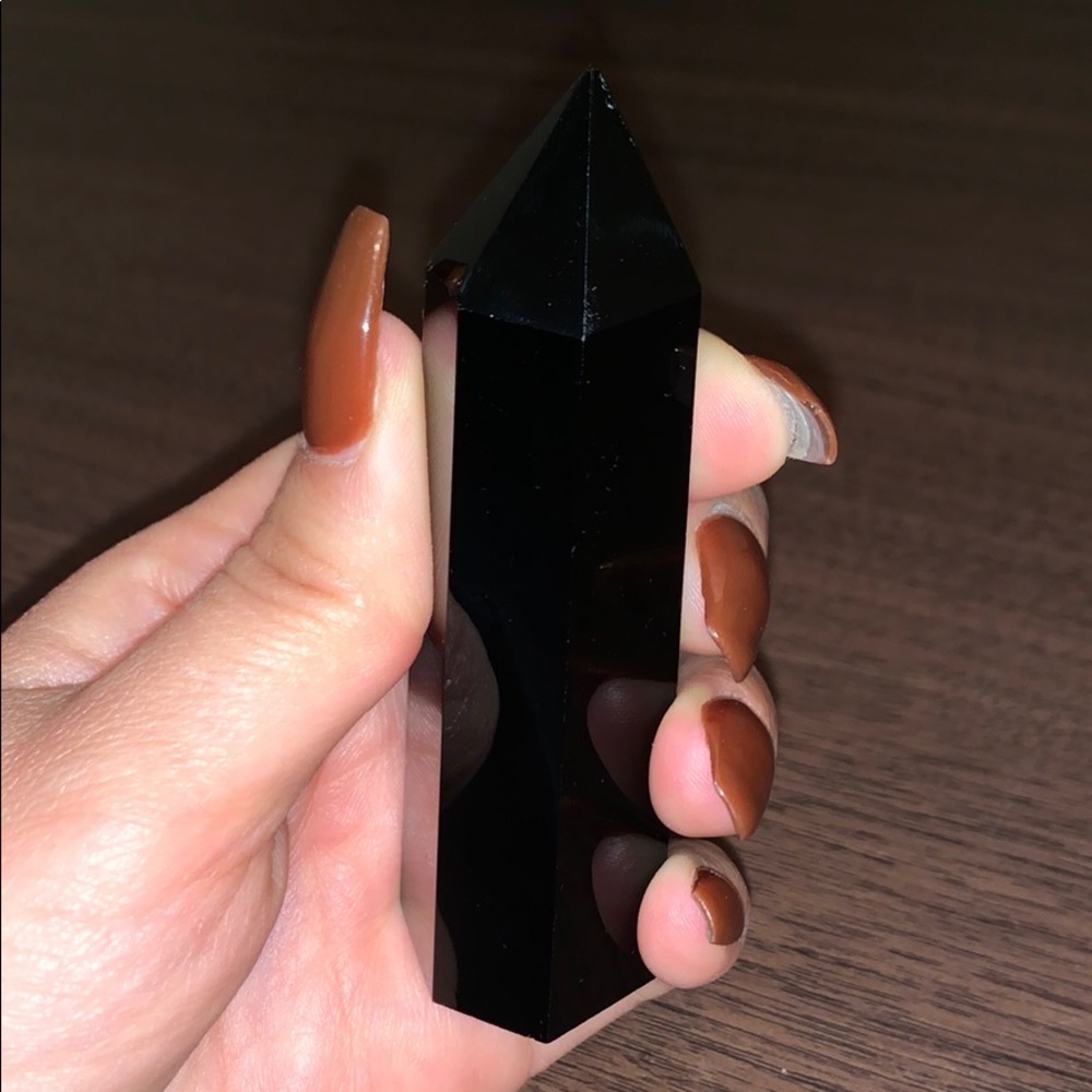 Black obsidian cystal tower (bought from LA crystal shop)